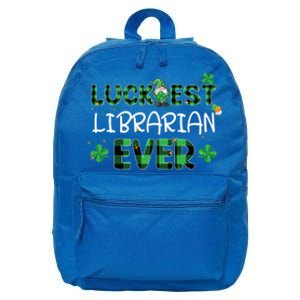 Luckiest Librarian Ever St Patricks Day Library Books Lover Gift 16 in Basic Backpack