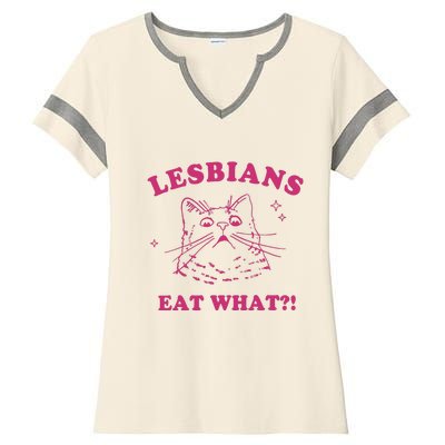 Lgbt Lesbians Eat What Ladies Halftime Notch Neck Tee