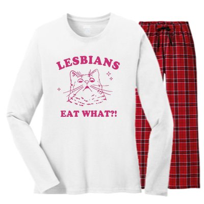 Lgbt Lesbians Eat What Women's Long Sleeve Flannel Pajama Set 