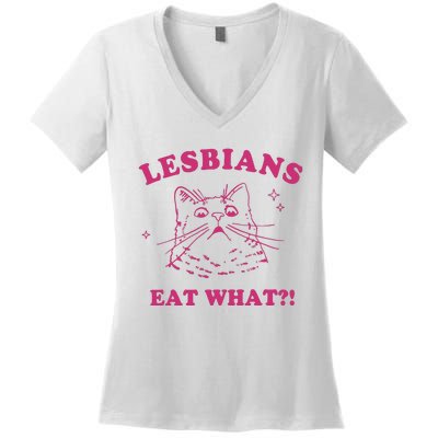 Lgbt Lesbians Eat What Women's V-Neck T-Shirt