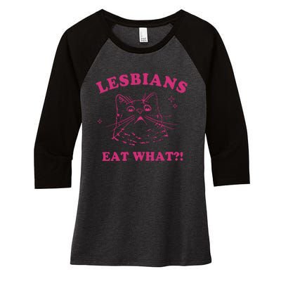 Lgbt Lesbians Eat What Women's Tri-Blend 3/4-Sleeve Raglan Shirt