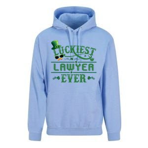 Luckiest Lawyer Ever Shamrock Leprechaun Hat St Patrick Day Great Gift Unisex Surf Hoodie