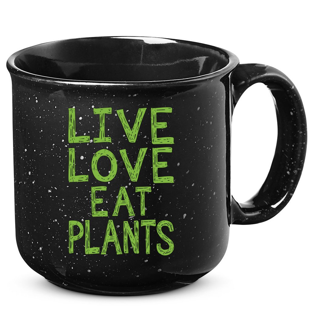 Live Love Eat Plants Funny Gift 15oz Campfire Ceramic Mug