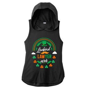 Luckiest Lawyer Ever Shamrock Top Hat St Patricks Day Funny Gift Ladies PosiCharge Tri-Blend Wicking Draft Hoodie Tank