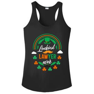 Luckiest Lawyer Ever Shamrock Top Hat St Patricks Day Funny Gift Ladies PosiCharge Competitor Racerback Tank