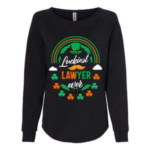 Luckiest Lawyer Ever Shamrock Top Hat St Patricks Day Funny Gift Womens California Wash Sweatshirt