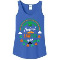 Luckiest Lawyer Ever Shamrock Top Hat St Patricks Day Funny Gift Ladies Essential Tank