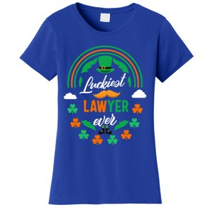 Luckiest Lawyer Ever Shamrock Top Hat St Patricks Day Funny Gift Women's T-Shirt