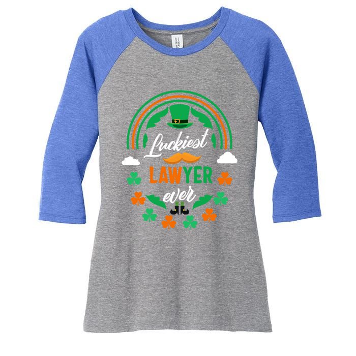 Luckiest Lawyer Ever Shamrock Top Hat St Patricks Day Funny Gift Women's Tri-Blend 3/4-Sleeve Raglan Shirt