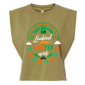 Luckiest Lawyer Ever Shamrock Top Hat St Patricks Day Funny Gift Garment-Dyed Women's Muscle Tee