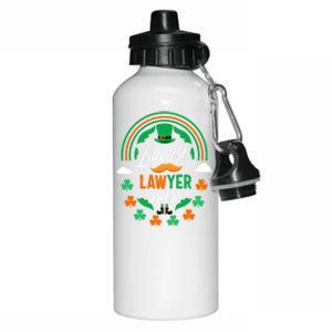 Luckiest Lawyer Ever Shamrock Top Hat St Patricks Day Funny Gift Aluminum Water Bottle