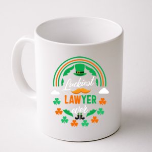 Luckiest Lawyer Ever Shamrock Top Hat St Patricks Day Funny Gift Coffee Mug