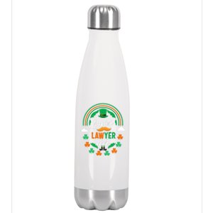 Luckiest Lawyer Ever Shamrock Top Hat St Patricks Day Funny Gift Stainless Steel Insulated Water Bottle