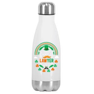 Luckiest Lawyer Ever Shamrock Top Hat St Patricks Day Funny Gift Stainless Steel Insulated Water Bottle