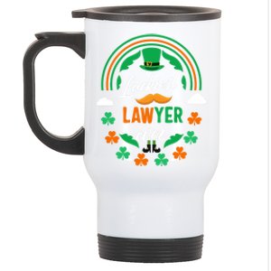 Luckiest Lawyer Ever Shamrock Top Hat St Patricks Day Funny Gift Stainless Steel Travel Mug