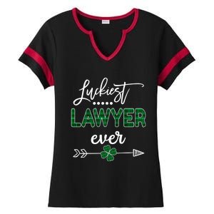 Luckiest Lawyer Ever Gift St Patricks Day Gift Ladies Halftime Notch Neck Tee