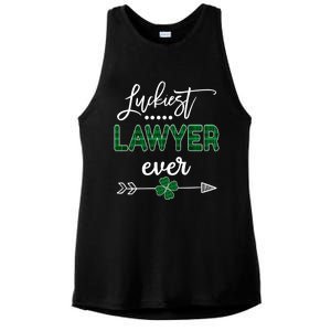 Luckiest Lawyer Ever Gift St Patricks Day Gift Ladies PosiCharge Tri-Blend Wicking Tank