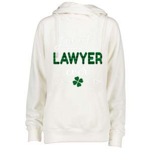 Luckiest Lawyer Ever Gift St Patricks Day Gift Womens Funnel Neck Pullover Hood