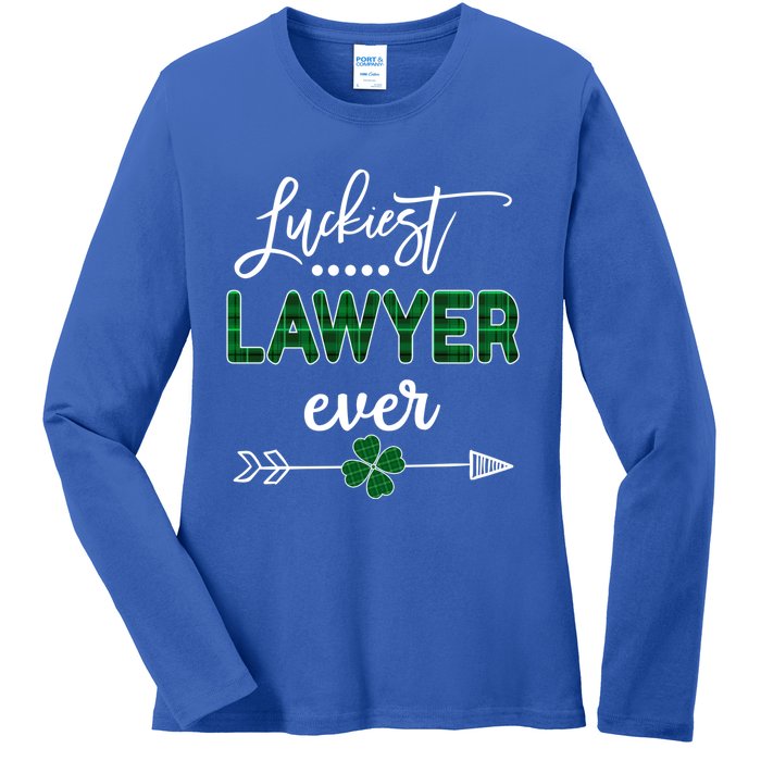 Luckiest Lawyer Ever Gift St Patricks Day Gift Ladies Long Sleeve Shirt