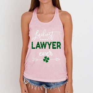 Luckiest Lawyer Ever Gift St Patricks Day Gift Women's Knotted Racerback Tank