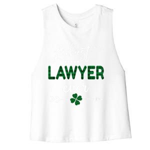 Luckiest Lawyer Ever Gift St Patricks Day Gift Women's Racerback Cropped Tank