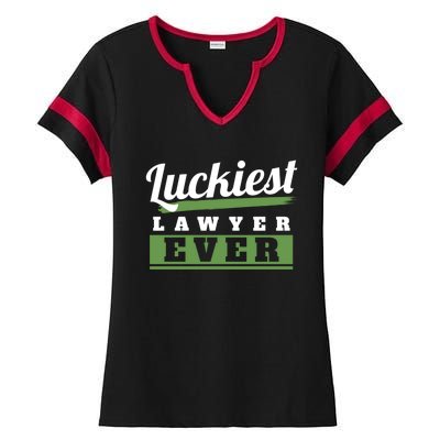 Luckiest Lawyer Ever St Patricks Day Paddys Day Cool Gift Ladies Halftime Notch Neck Tee