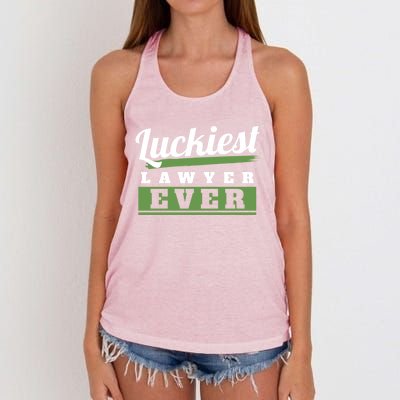 Luckiest Lawyer Ever St Patricks Day Paddys Day Cool Gift Women's Knotted Racerback Tank