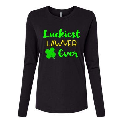 Luckiest Lawyer Ever St Patrick's Day Irish Attorney Legal Funny Gift Womens Cotton Relaxed Long Sleeve T-Shirt