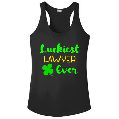 Luckiest Lawyer Ever St Patrick's Day Irish Attorney Legal Funny Gift Ladies PosiCharge Competitor Racerback Tank