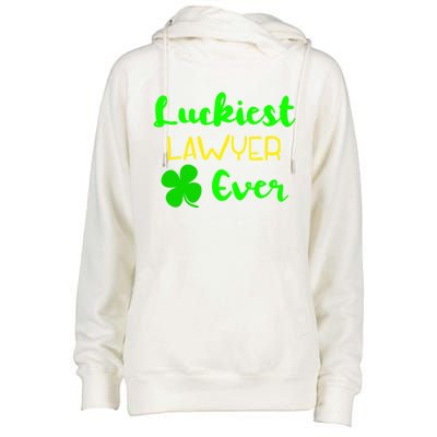 Luckiest Lawyer Ever St Patrick's Day Irish Attorney Legal Funny Gift Womens Funnel Neck Pullover Hood