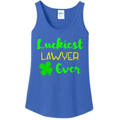 Luckiest Lawyer Ever St Patrick's Day Irish Attorney Legal Funny Gift Ladies Essential Tank