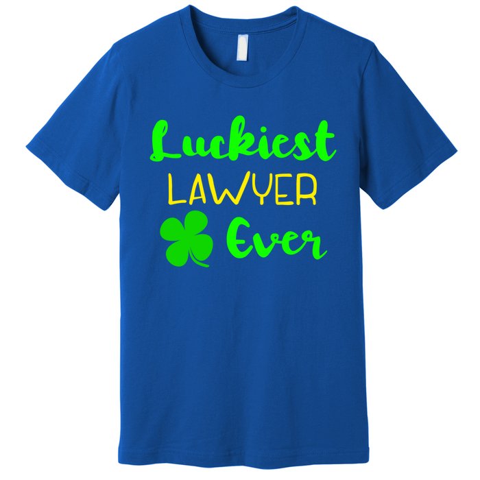 Luckiest Lawyer Ever St Patrick's Day Irish Attorney Legal Funny Gift Premium T-Shirt