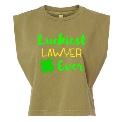 Luckiest Lawyer Ever St Patrick's Day Irish Attorney Legal Funny Gift Garment-Dyed Women's Muscle Tee