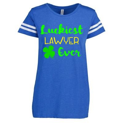 Luckiest Lawyer Ever St Patrick's Day Irish Attorney Legal Funny Gift Enza Ladies Jersey Football T-Shirt