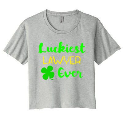 Luckiest Lawyer Ever St Patrick's Day Irish Attorney Legal Funny Gift Women's Crop Top Tee