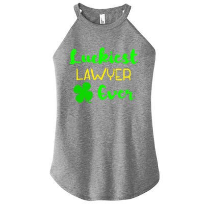 Luckiest Lawyer Ever St Patrick's Day Irish Attorney Legal Funny Gift Women’s Perfect Tri Rocker Tank