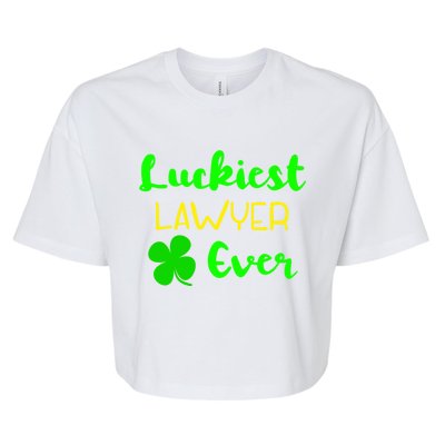 Luckiest Lawyer Ever St Patrick's Day Irish Attorney Legal Funny Gift Bella+Canvas Jersey Crop Tee