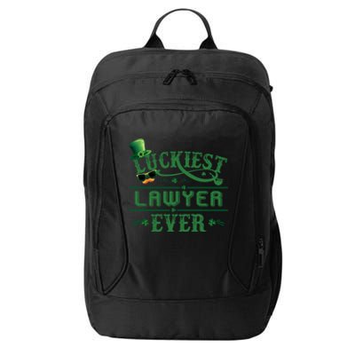 Luckiest Lawyer Ever Shamrock Leprechaun Hat St Patrick Day Cute Gift City Backpack