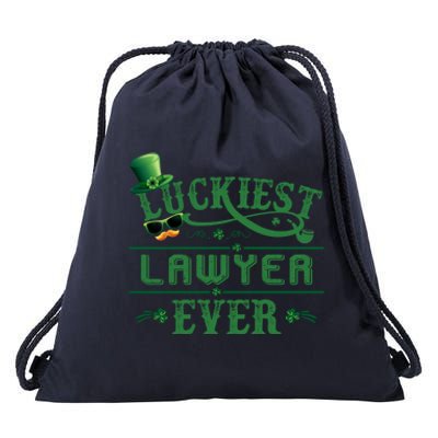 Luckiest Lawyer Ever Shamrock Leprechaun Hat St Patrick Day Cute Gift Drawstring Bag