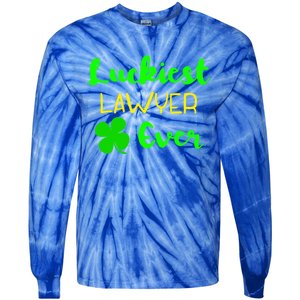 Luckiest Lawyer Ever St Patrick's Day Irish Attorney Legal Cute Gift Tie-Dye Long Sleeve Shirt