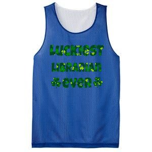 Luckiest Librarian Ever Shamrocks Librarian St Patrick's Day Gift Mesh Reversible Basketball Jersey Tank