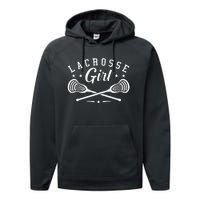 Lacrosse Lover Funny Lacrosse Girl LAX Lacrosse Fan Performance Fleece Hoodie