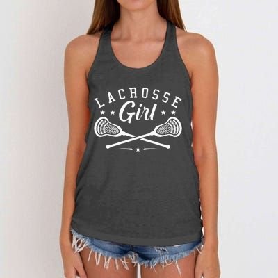 Lacrosse Lover Funny Lacrosse Girl LAX Lacrosse Fan Women's Knotted Racerback Tank