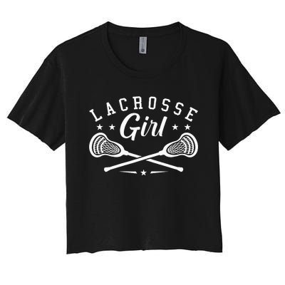 Lacrosse Lover Funny Lacrosse Girl LAX Lacrosse Fan Women's Crop Top Tee