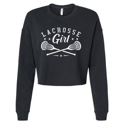 Lacrosse Lover Funny Lacrosse Girl LAX Lacrosse Fan Cropped Pullover Crew