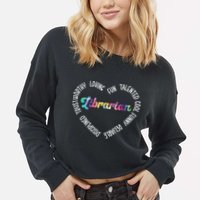 Librarian Librarian Funny Cropped Pullover Crew