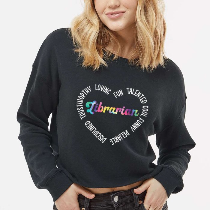 Librarian Librarian Funny Cropped Pullover Crew