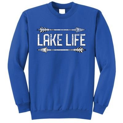 Lake Life Fishing Boating Sailing Funny Outdoor Gift Mom Dad Cool Gift Sweatshirt