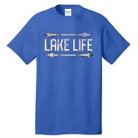 Lake Life Fishing Boating Sailing Funny Outdoor Gift Mom Dad Cool Gift Tall T-Shirt