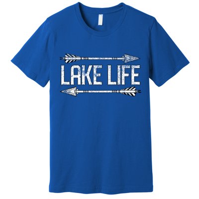 Lake Life Fishing Boating Sailing Funny Outdoor Gift Mom Dad Cool Gift Premium T-Shirt